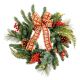 Red & Green Dressed Tartan Artificial Christmas Wreath