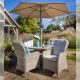 Hartman Eton 4 Seat Round Dining Set with 2.5m Parasol