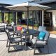 Hartman Luna 4 Seat Square Dining Set with Parasol & Base