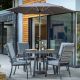 Hartman Somerton 4 Seat Round Dining Set with Parasol & Base