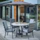 Hartman Vienna 4 Seat Round Dining Set with Parasol & Base