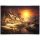 Lit Christmas Canvas - Winter House Scene - 40x30cm