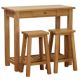 Oak Console Table with 2 Stools - Oak Furniture