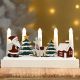 28cm Wooden Santa and Reindeer Candle Bridge with 5 Warm White LED Candles