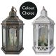 Flickering Flame 33cm Hexagonal Lantern - Colour Choice