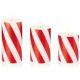 Red & White Candy Cane Stripe Real Wax LED Candles - Set of 3