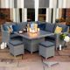 Catalan Mini Modular Garden Dining Set with Fire Pit